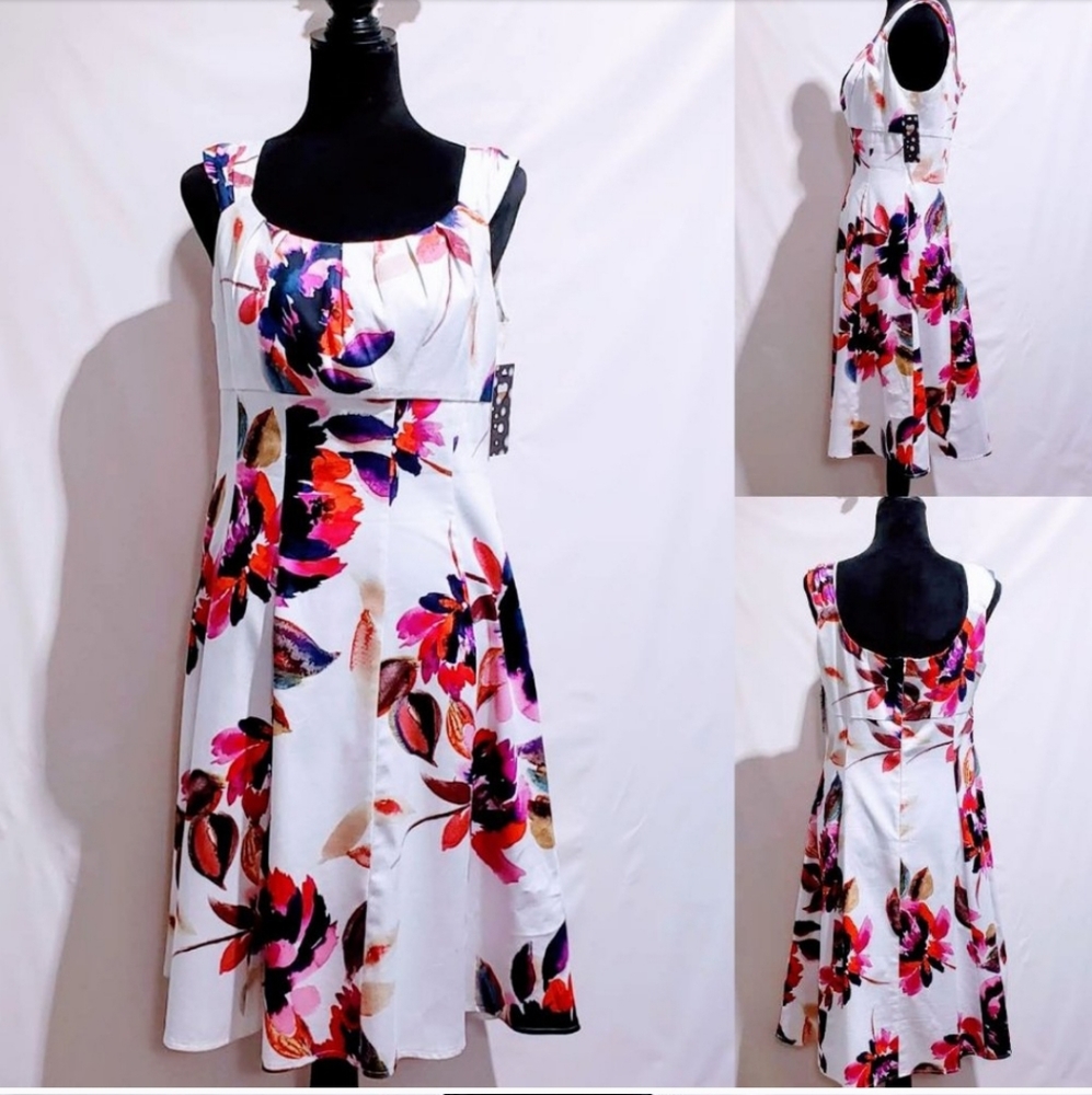 🆕London Times floral print A-Line Dress size 12💋